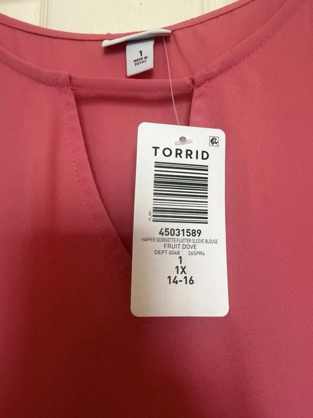 torrid Rose Pink Short Sleeve Keyhole Blouse - Picture 3 of 5